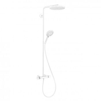 - HANSGROHE Raindance Select komplet prysznicowy , biały mat 27633700 - 27633700 - Łazienki Szydłowski