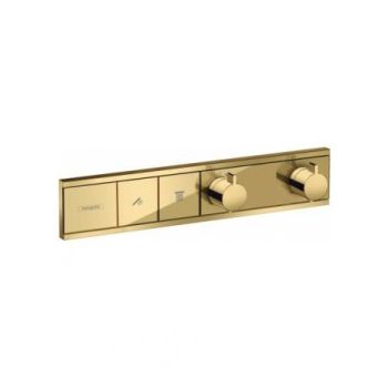 - HANSGROHE RainSelect bateria termostatyczna do ukrytej instalacji do 2 odbiorników, polerowany złoty optyczny 15380990 - 15380990 - Łazienki Szydłowski