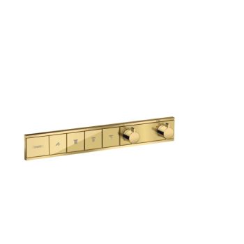 - HANSGROHE RainSelect bateria termostatyczna do ukrytej instalacji do 4 odbiorników, złoty optyczny polerowany 15382990 - 15382990 - Łazienki Szydłowski