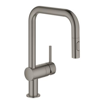 - GROHE-Minta bateria kuchenna z wyciąganą wylewką zmienny strumień wody brushed hard graphite 32322AL2 - 32322AL2 - Łazienki Szydłowski