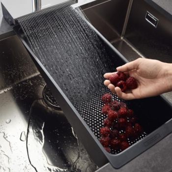 - HANSGROHE Aquno Select ociekacz do zlewu, czarny 40963000 - 40963000 - Łazienki Szydłowski