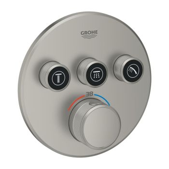 - GROHE-SmartControl Bateria termostatyczna do obsługi trzech wyjść wody kolor satin steel 29121MS0 - 29121MS0 - Łazienki Szydłowski
