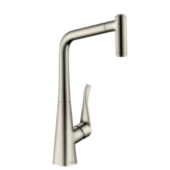 - HANSGROHE Metris bateria kuchenna kolor stal nierdzewna 73801800 - 73801800 - Łazienki Szydłowski