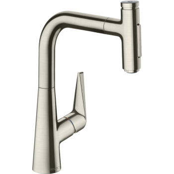 - HANSGROHE Talis Select M51 bateria kuchenna 220 z wyciąganą wylewką, kolor stal nierdzewna 73868800 - 73868800 - Łazienki Szydłowski
