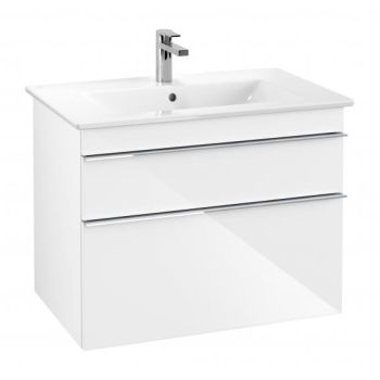 - VILLEROY&BOCH VENTICELLO szafka pod umywalkę biały połysk / uchwyt chrom A92501DH - A92501DH - Łazienki Szydłowski