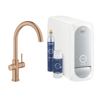 - GROHE-Blue Home bateria kuchenna z funkcją filtra i chłodzenia brushed warm sunset 31455DL1 - 31455DL1 - Łazienki Szydłowski