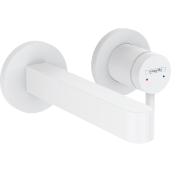  - HANSGROHE Finoris bateria umywalkowa ścienna z krótką wylewką 16,8 cm biały mat 76051700 - 76051700 - Łazienki Szydłowski