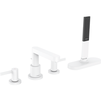  - HANSGROHE Finoris 4-otworowa bateria wannowa, na brzeg wanny biały mat 76444700 - 76444700 - Łazienki Szydłowski