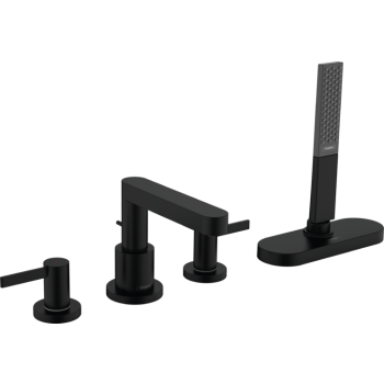 - HANSGROHE Finoris 4-otworowa bateria wannowa, na brzeg wanny czarny mat 76444670 - 76444670 - Łazienki Szydłowski