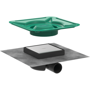  - HANSGROHE RainDrain Spot Odpływ punktowy 15x15cm ruszt do wyłożenia płytkami stal szlachetna szczotkowana 56112800 - 56112800 - Łazienki Szydłowski