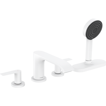 - HANSGROHE Vivenis 4-otworowa bateria na brzeg wanny z sBox biały mat 75444700 - 75444700 - Łazienki Szydłowski