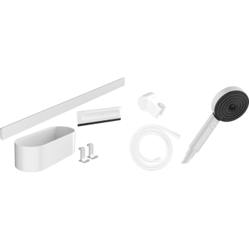  - HANSGROHE WallStoris Pakiet słuchawka prysznicowa, panel ścienny i akcesoria biały mat 24291700 - 24291700 - Łazienki Szydłowski