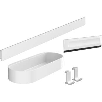- HANSGROHE WallStoris Zestaw akcesoriów łazienkowych z półką biały mat 27967700 - 27967700 - Łazienki Szydłowski