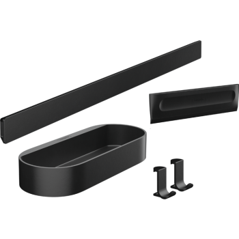  - HANSGROHE WallStoris zestaw akcesoriów łazienkowych z półką czarny mat 27967670 - 27967670 - Łazienki Szydłowski