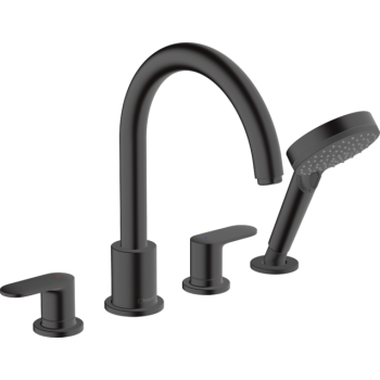 - HANSGROHE Vernis Blend Bateria wannowa 4-otworowa czarny mat 71456670 - 71456670 - Łazienki Szydłowski