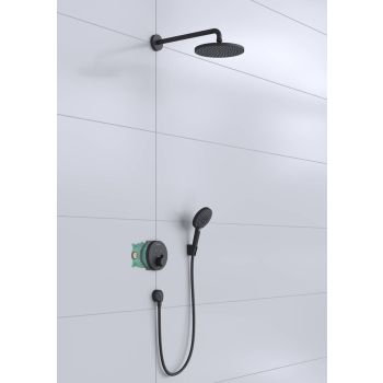 - HANSGROHE Raindance S System prysznicowy 240 1 jet PowderRain z ShowerSelect S czarny mat 27959670 - 27959670 - Łazienki Szydłowski