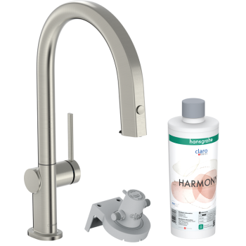 - HANSGROHE Aqittura M91 bateria kuchenna stal szlachetna 76801800 - 76801800 - Łazienki Szydłowski