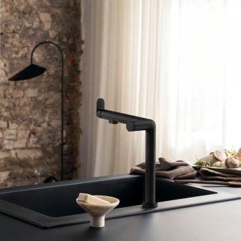 - HANSGROHE Aqittura M91 bateria kuchenna czarny mat 76802670 - 76802670 - Łazienki Szydłowski