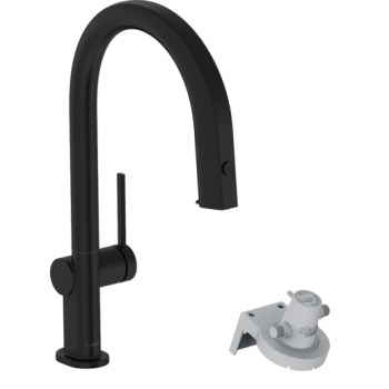 - HANSGROHE Aqittura M91 bateria kuchenna czarny mat 76826670 - 76826670 - Łazienki Szydłowski