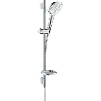 - HANSGROHE Raindance Select E Zestaw prysznicowy 120 3jet z drążkiem 65 cm i mydelniczką biały/chrom 26620400 - 26620400 - Łazienki Szydłowski