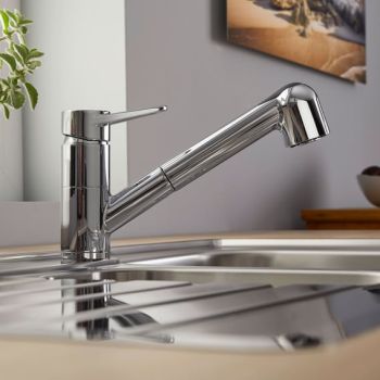 - BLANCO WEGA-S II bateria kuchenna z wyciąganą wylewką chrom 526416 - 526416 - Łazienki Szydłowski