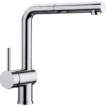 - BLANCO LINUS-S DŹWIGNIA Z LEWEJ STRONY bateria kuchenna z wyciąganą wylewką chrom 514016 - 514016 - Łazienki Szydłowski