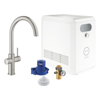 - GROHE-BLUE Profesionall Bateria kuchenna z funkcja filtra, woda gazowana kolor stal nierdzewna 31323DC2 - 31323DC2 - Łazienki Szydłowski