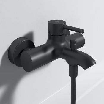 - IDEAL STANDARD Ceraline Bateria wannowa natynkowa, czarny mat BC199XG - BC199XG - Łazienki Szydłowski