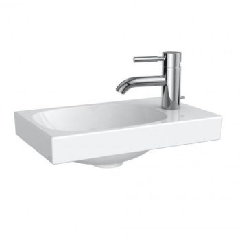 - GEBERIT ACANTO umywalka 40 x 25 cm z otworem po prawej stronie biała z powłoka KeraTec 500635018 - 500635018 - Łazienki Szydłowski