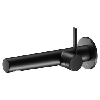 - KEUCO IXMO Bateria umywalkowa z mieszaczem, ścienna, wylewka 21,9 cm czarny mat 59516371101 - 59516371101 - Łazienki Szydłowski