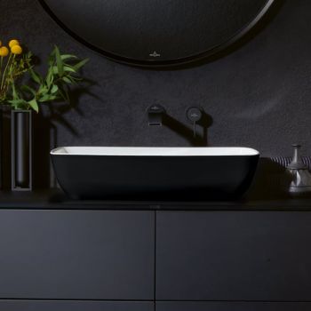 - VILLEROY & BOCH Artis Umywalka stojąca na blacie 58 x 38,5 cm, kolor coal black 417258BCT8 - 417258BCT8 - Łazienki Szydłowski