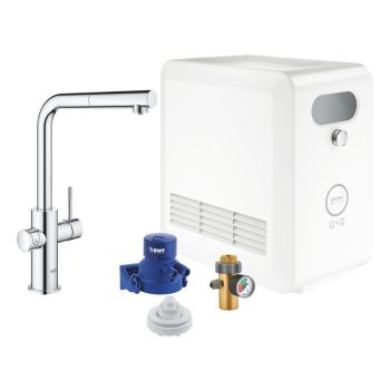 - GROHE-Blue Professional Zestaw startowy z wyciąganą wylewką w kształcie L chrom 31326002 - 31326002 - Łazienki Szydłowski