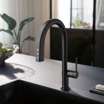 - HANSGROHE Aqittura M91 SodaSystem 210 w kolorze czarny mat 76836670 - 76836670 - Łazienki Szydłowski
