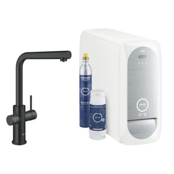 - GROHE-Blue Home bateria kuchenna z funkcją filtra czarny mat 31539KS0 - 31539KS0 - Łazienki Szydłowski