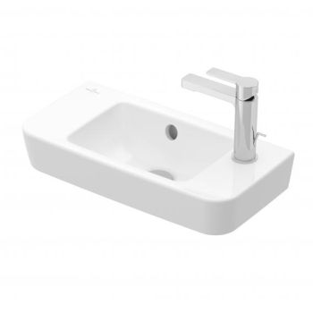 - Villeroy&Boch O.novo umywalka 50 x 25 cm z przelewem i otworem z prawej strony biała z powłoką ceramicplus 4342R5R1 - 4342R5R1 - Łazienki Szydłowski