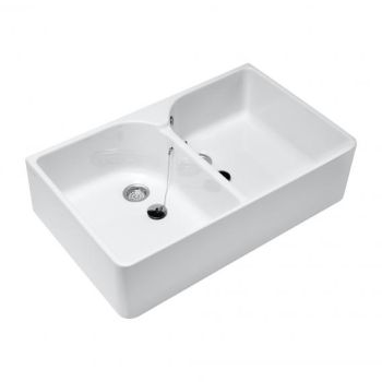 - Villeroy&Boch O.novo zlewozmywak ceramiczny podwójny 89,5 x 50 cm biały z powłoką ceramicplus 633200R1 - 633200R1 - Łazienki Szydłowski