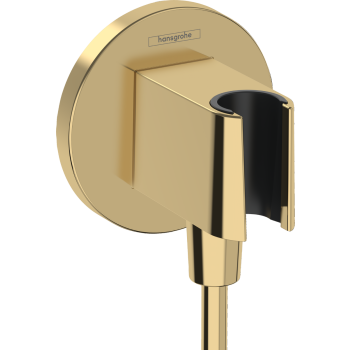 - HANSGROHE FixFit S Przyłącze węża z uchwytem prysznicowym złoty optyczny polerowany 26888990 - 26888990 - Łazienki Szydłowski