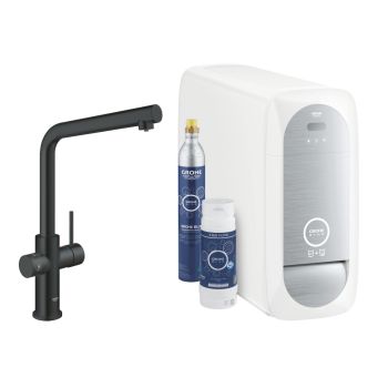 - GROHE-Blue Home bateria kuchenna z funkcją filtra czarny mat 31454KS1 - 31454KS1 - Łazienki Szydłowski