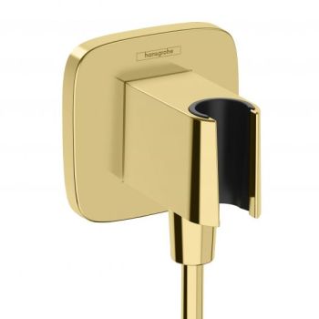 - HANSGROHE FixFit Q Przyłącze węża z uchwytem prysznicowym złoty optyczny polerowany 26887990 - 26887990 - Łazienki Szydłowski