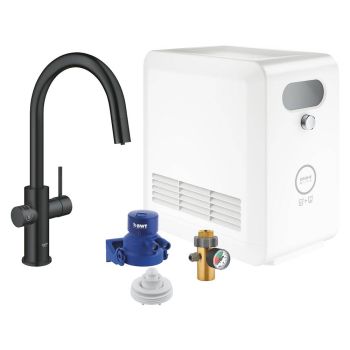 - GROHE-Blue Professional Zestaw z wyciąganą wylewką w kształcie C kolor czarny mat 31325KS2 - 31325KS2 - Łazienki Szydłowski