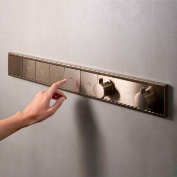 - Hansgrohe RainSelect Bateria termostatyczna do 5 odbiorników, brąz szczotkowany 15384140 - 15384140 - Łazienki Szydłowski