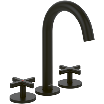  - Villeroy&Boch Loop&Friends bateria umywalkowa trzy otworowa, czarny mat TVZ106009000K5 - TVZ106009000K5 - Łazienki Szydłowski