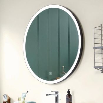 - Villeroy&Boch Subway 3.0 lustro z oświetleniem śr.71,2 cm czarna rama A46471BC - A46471BC - Łazienki Szydłowski