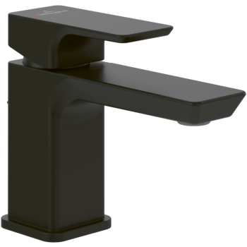  - Villeroy&Boch Subway 3.0 mała bateria umywalkowa z zestawem odpływowym, czarny mat TVW112001000K5 - TVW112001000K5 - Łazienki Szydłowski