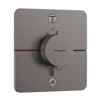 - HANSGROHE ShowerSelect Comfort Q Bateria termostatyczna, podtynkowa do 2 odbiorników Czarny Chrom Szczotkowany 15583340 - 15583340 - Łazienki Szydłowski