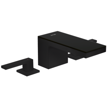 - Axor MyEdition 3-otworowa bateria umywalkowa 70 z kompletem odpływowym Push-Open czarny mat/czarne szkło 47050670 - 47050670 - Łazienki Szydłowski