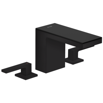 - Axor MyEdition 3-otworowa bateria umywalkowa 110 z kompletem odpływowym Push-Open czarny mat/czarne szkło 47070670 - 47070670 - Łazienki Szydłowski