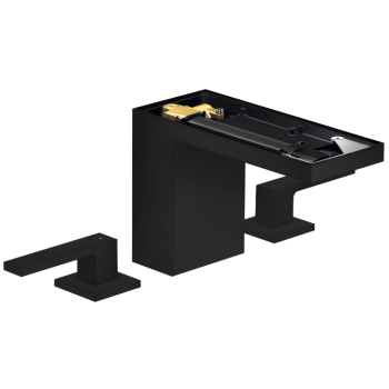 - Axor MyEdition 3-otworowa bateria umywalkowa 110 z kompletem odpływowym Push-Open, bez płytki czarny mat 47072670 - 47072670 - Łazienki Szydłowski