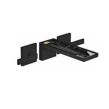 - Axor MyEdition 3-otworowa bateria umywalkowa ścienna, podtynkowa z wylewką 22,1 cm, bez płytki czarny mat 47082670 - 47082670 - Łazienki Szydłowski