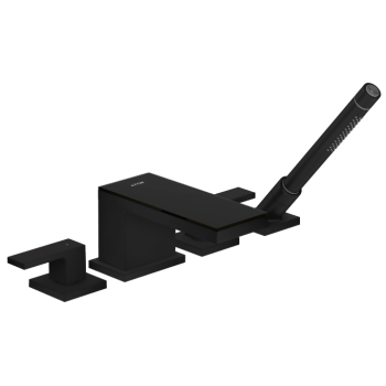 - Axor MyEdition 4-otworowa bateria na brzeg wanny czarny mat/czarne szkło 47430670 - 47430670 - Łazienki Szydłowski
